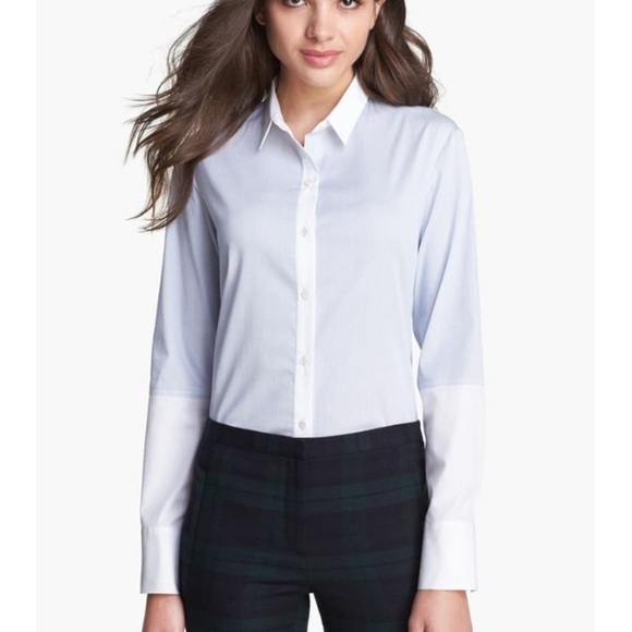 Theory Ress Pinstripe Blouse - Picture 3 of 5